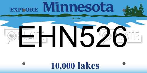 EHN526 Minnesota License Plate