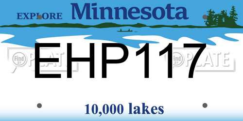 EHP117 Minnesota License Plate