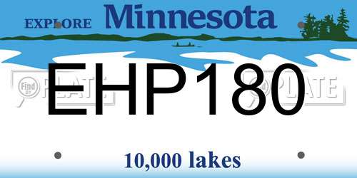 EHP180 Minnesota License Plate