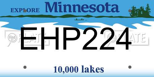 EHP224 Minnesota License Plate