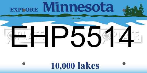 EHP5514 Minnesota License Plate