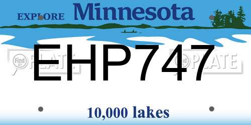 EHP747 Minnesota License Plate