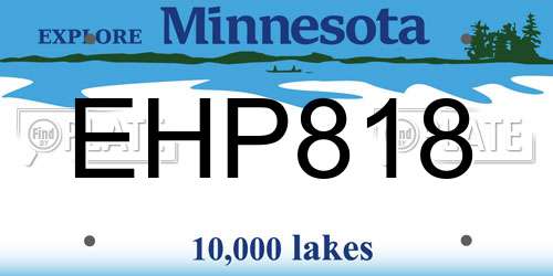EHP818 Minnesota License Plate