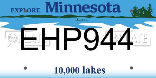 EHP944 Minnesota License Plate