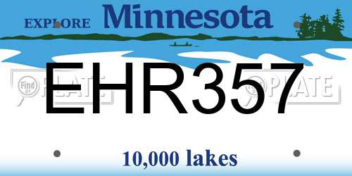 EHR357 Minnesota License Plate