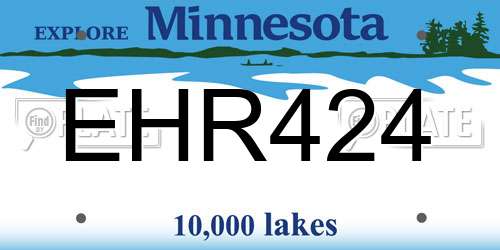 EHR424 Minnesota License Plate