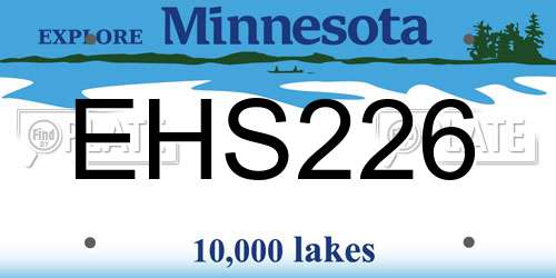 EHS226 Minnesota License Plate