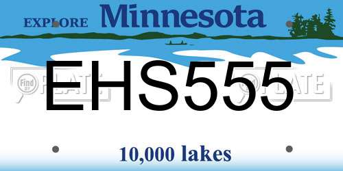 EHS555 Minnesota License Plate