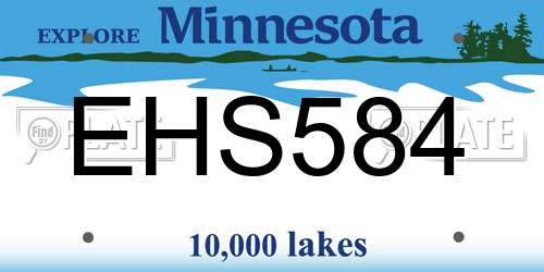 EHS584 Minnesota License Plate