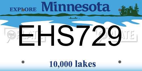 EHS729 Minnesota License Plate