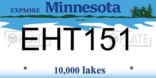 EHT151 Minnesota License Plate