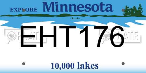 EHT176 Minnesota License Plate