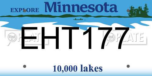 EHT177 Minnesota License Plate