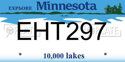 EHT297 Minnesota License Plate
