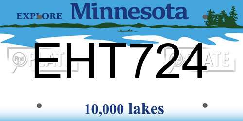 EHT724 Minnesota License Plate