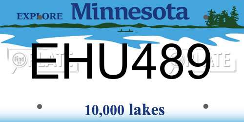 EHU489 Minnesota License Plate