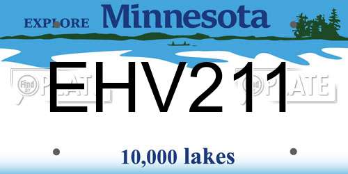 EHV211 Minnesota License Plate