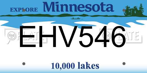 EHV546 Minnesota License Plate