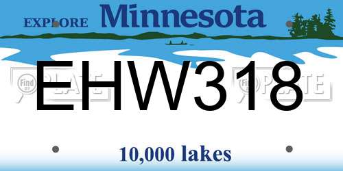 EHW318 Minnesota License Plate
