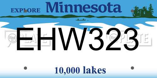 EHW323 Minnesota License Plate