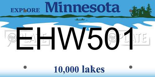 EHW501 Minnesota License Plate
