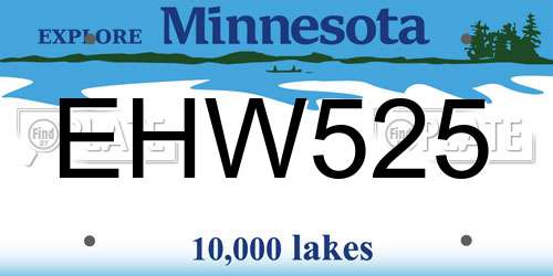 EHW525 Minnesota License Plate