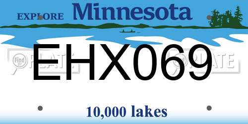 EHX069 Minnesota License Plate