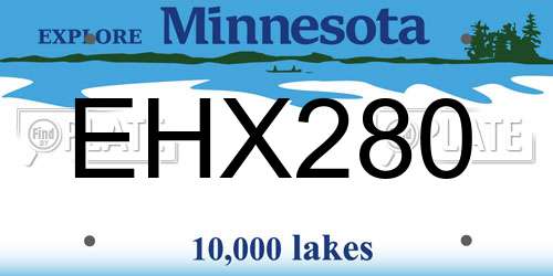 EHX280 Minnesota License Plate
