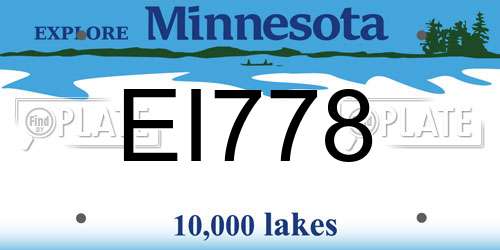 EI778 Minnesota License Plate