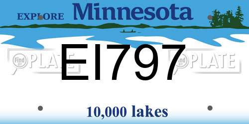 EI797 Minnesota License Plate