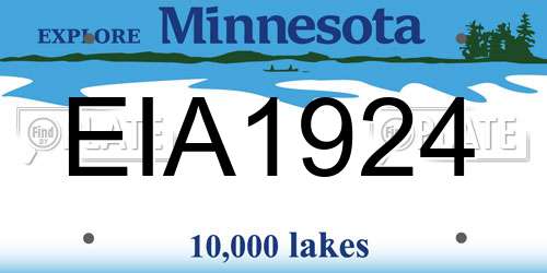 EIA1924 Minnesota License Plate
