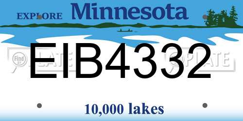 EIB4332 Minnesota License Plate