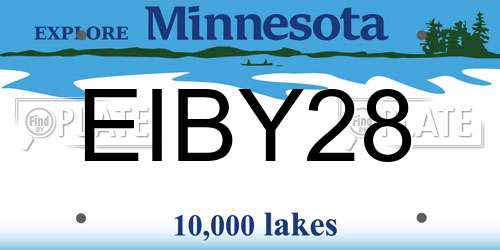 EIBY28 Minnesota License Plate