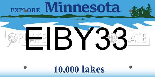 EIBY33 Minnesota License Plate