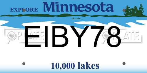 EIBY78 Minnesota License Plate