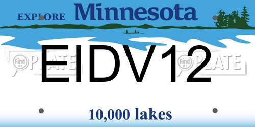 EIDV12 Minnesota License Plate