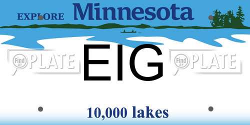 EIG Minnesota License Plate