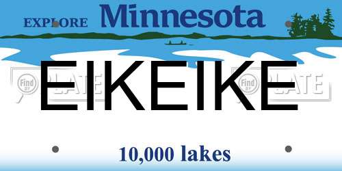 EIKEIKE Minnesota License Plate