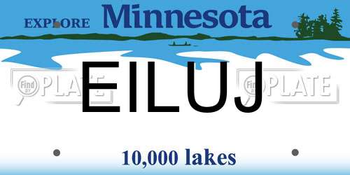 EILUJ Minnesota License Plate