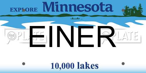 EINER Minnesota License Plate