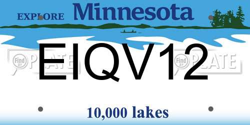 EIQV12 Minnesota License Plate