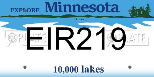 EIR219 Minnesota License Plate