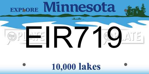 EIR719 Minnesota License Plate