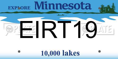 EIRT19 Minnesota License Plate