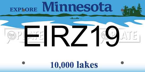 EIRZ19 Minnesota License Plate