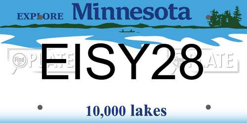 EISY28 Minnesota License Plate