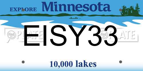 EISY33 Minnesota License Plate