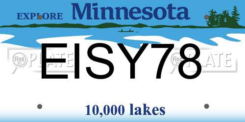 EISY78 Minnesota License Plate