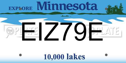 EIZ79E Minnesota License Plate