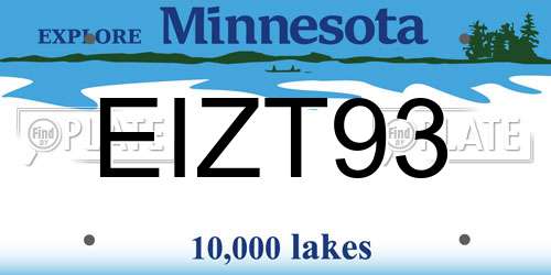 EIZT93 Minnesota License Plate